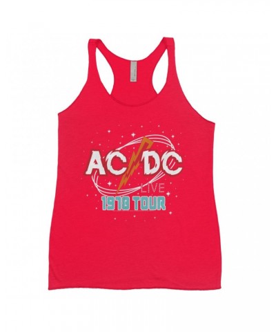 AC/DC Ladies' Tank Top | Red Universe 1978 Tour Design Shirt $14.48 Shirts
