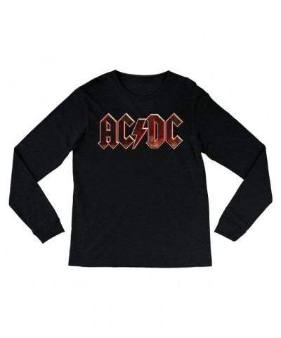 AC/DC Heather Long Sleeve Shirt | Live At River Plate Metallic Logo Shirt $12.58 Shirts