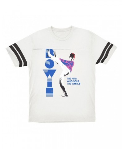 David Bowie T-Shirt | The Man Who Sold The World Pastel Design Football Shirt $10.87 Shirts