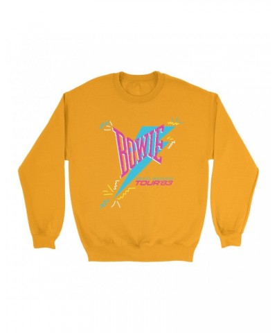 David Bowie Bright Colored Sweatshirt | Serious Moonlight Party Image Sweatshirt $11.88 Sweatshirts