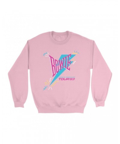 David Bowie Bright Colored Sweatshirt | Serious Moonlight Party Image Sweatshirt $11.88 Sweatshirts