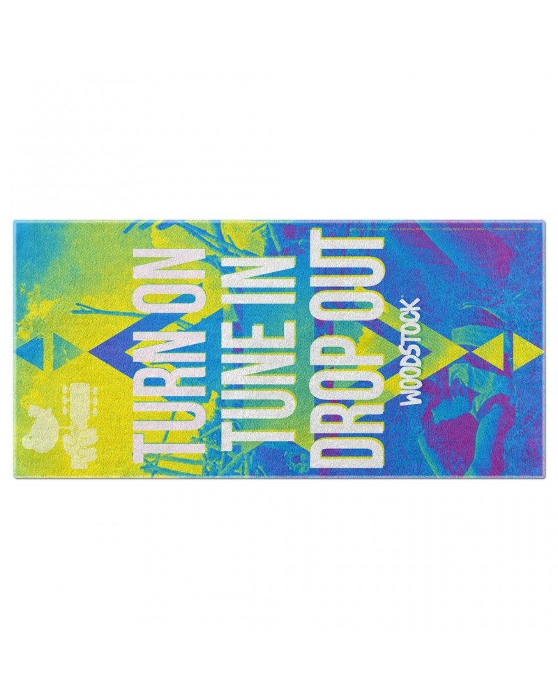 Woodstock Beach Towel | Turn On Tune In Drop Out Design Towel $19.78 Towels