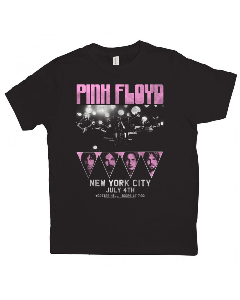 Pink Floyd Kids T-Shirt | New York City 4th Of July Concert Poster Pink Kids Shirt $7.11 Kids