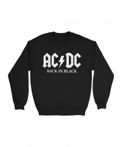 AC/DC Sweatshirt | Back In Black US White Design Sweatshirt $10.83 Sweatshirts