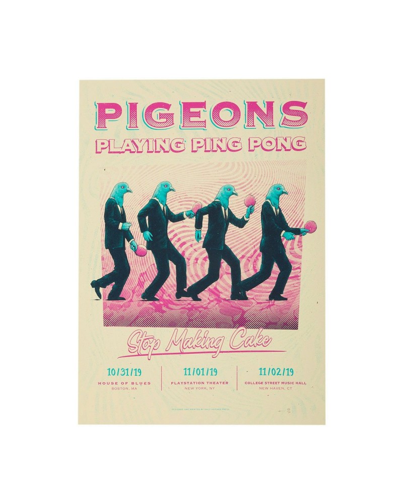 Pigeons Playing Ping Pong Halloween 2019 "Stop Making Cake" Poster $14.40 Decor