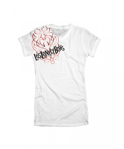 Los Lonely Boys “Flames” Women's White T-Shirt $15.75 Shirts