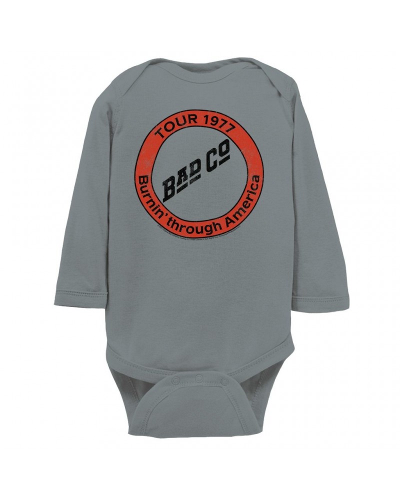 Bad Company Long Sleeve Bodysuit | Burnin Sky Tour 1977 Distressed Bodysuit $8.30 Shirts