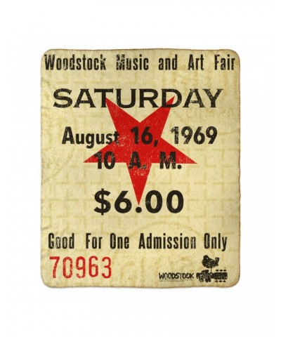 Woodstock Sherpa Blanket | Music And Art Fair Ticket Stub Design Blanket $27.28 Blankets