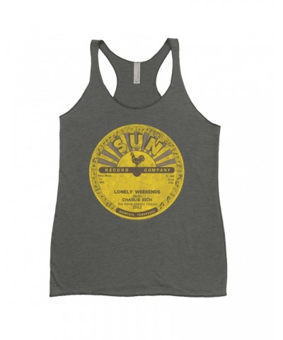 Charlie Rich Ladies' Tank Top | Lonely Weekends Record Label Distressed Shirt $14.48 Shirts