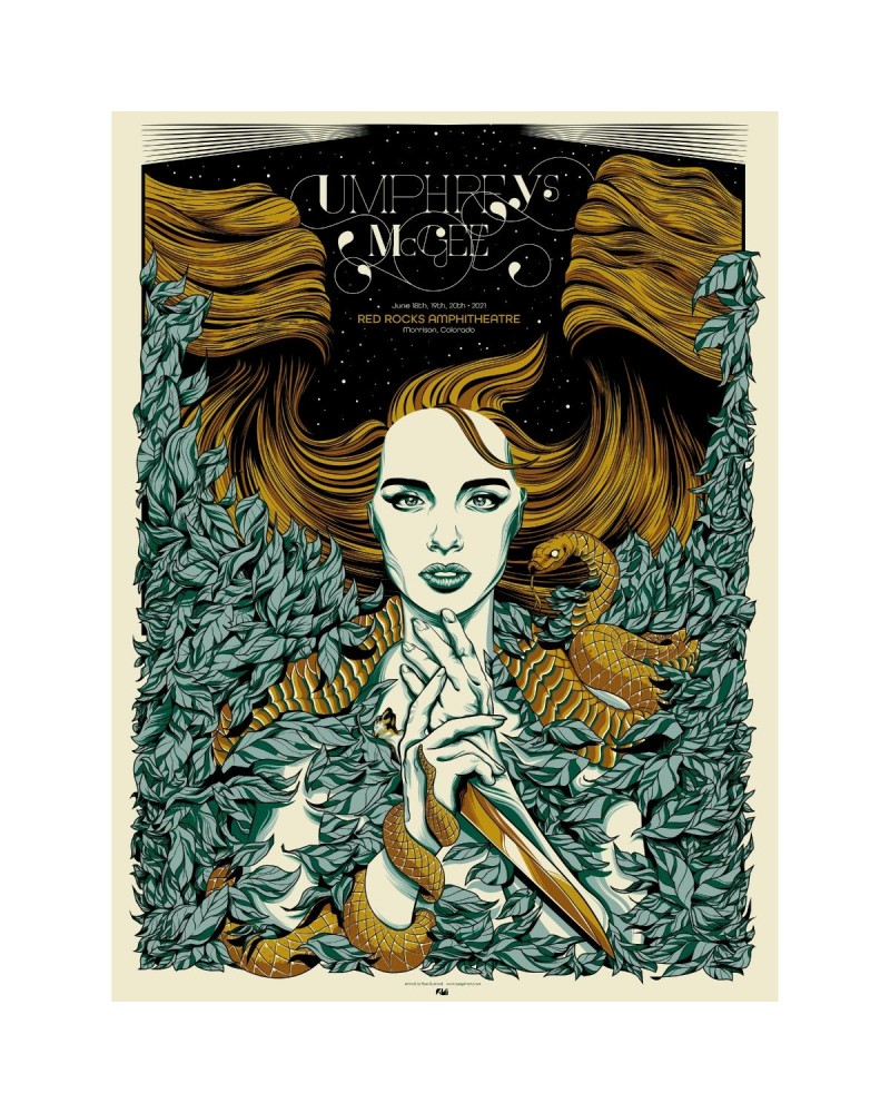 Umphrey's McGee Red Rocks 2021 Official Poster by Ryan Guimond $14.80 Decor