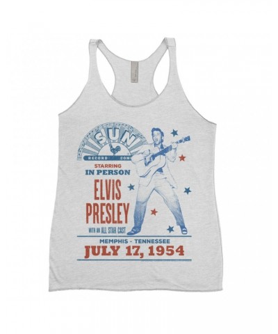 Elvis Presley Sun Records Ladies' Tank Top | Memphis Tennessee July 1954 Concert Sun Records Shirt $11.29 Shirts