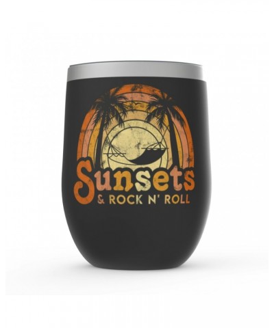 Music Life - Rock N’ Roll Music Life Wine Tumbler | Sunsets & Rock n’ Roll Distressed Music Life Stemless Wine Tumbler $11.48...