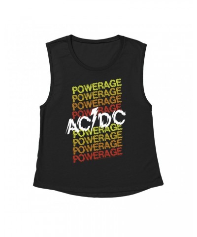 AC/DC Ladies' Muscle Tank Top | Ombre Powerage Powerage Powerage Logo Shirt $14.50 Shirts