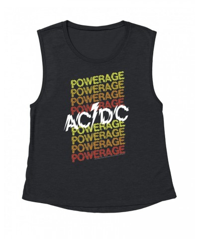 AC/DC Ladies' Muscle Tank Top | Ombre Powerage Powerage Powerage Logo Shirt $14.50 Shirts