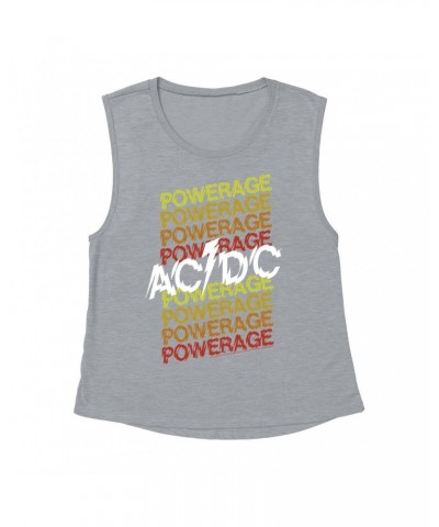 AC/DC Ladies' Muscle Tank Top | Ombre Powerage Powerage Powerage Logo Shirt $14.50 Shirts