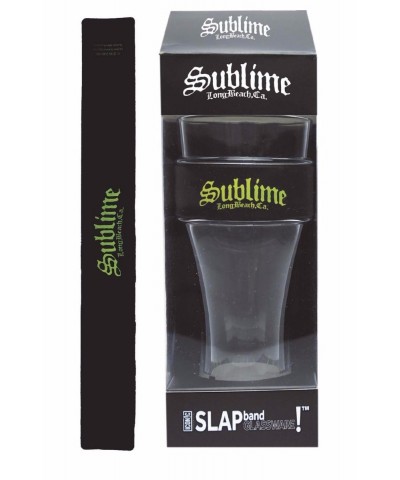 Sublime Yellow Logo Heavy Duty Slap Band Pint Glass $8.18 Drinkware