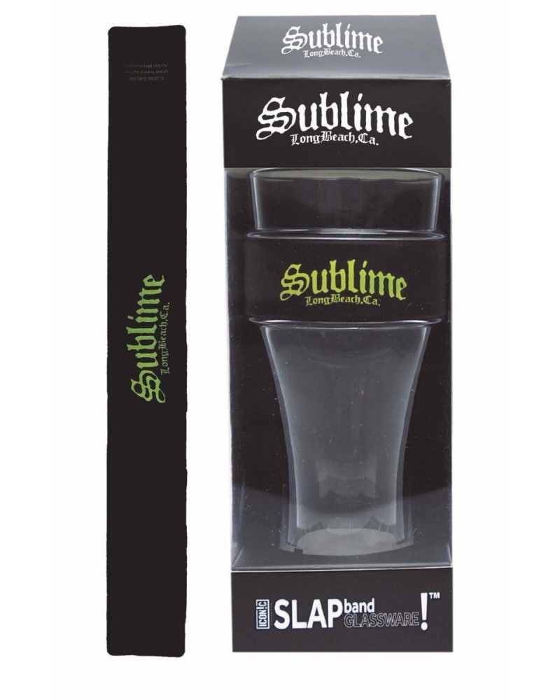 Sublime Yellow Logo Heavy Duty Slap Band Pint Glass $8.18 Drinkware