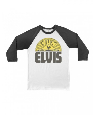 Elvis Presley Sun Records 3/4 Sleeve Baseball Tee | Bold Record Label Logo Sun Records Shirt $14.08 Shirts
