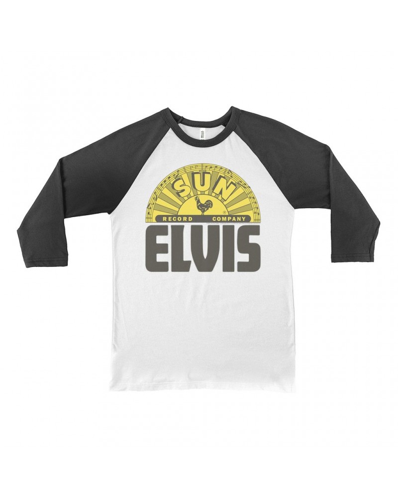 Elvis Presley Sun Records 3/4 Sleeve Baseball Tee | Bold Record Label Logo Sun Records Shirt $14.08 Shirts