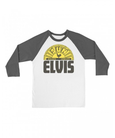 Elvis Presley Sun Records 3/4 Sleeve Baseball Tee | Bold Record Label Logo Sun Records Shirt $14.08 Shirts