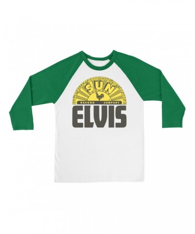 Elvis Presley Sun Records 3/4 Sleeve Baseball Tee | Bold Record Label Logo Sun Records Shirt $14.08 Shirts