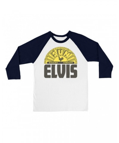 Elvis Presley Sun Records 3/4 Sleeve Baseball Tee | Bold Record Label Logo Sun Records Shirt $14.08 Shirts