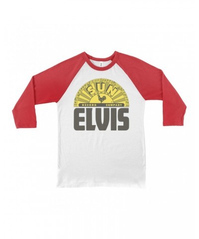 Elvis Presley Sun Records 3/4 Sleeve Baseball Tee | Bold Record Label Logo Sun Records Shirt $14.08 Shirts