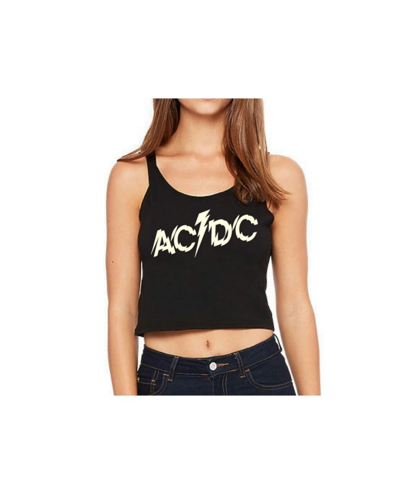 AC/DC Splintered Logo Sleeveless Crop Top $12.60 Shirts