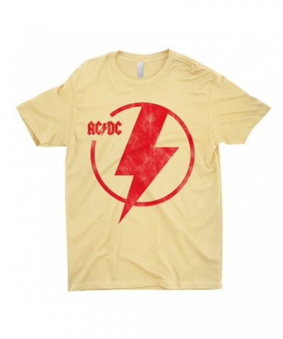 AC/DC T-Shirt | Logo Lightning Bolt Red Distressed Shirt $7.98 Shirts