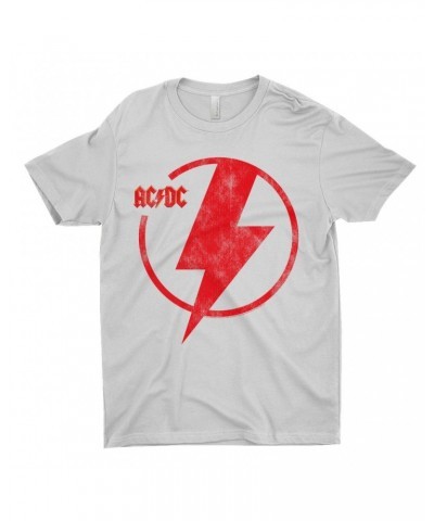 AC/DC T-Shirt | Logo Lightning Bolt Red Distressed Shirt $7.98 Shirts