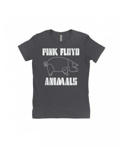 Pink Floyd Ladies' Boyfriend T-Shirt | David Gilmour's Animals Concert Design Shirt $12.23 Shirts