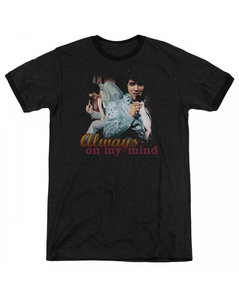 Elvis Presley Shirt | ALWAYS ON MY MIND Premium Ringer Tee $10.78 Shirts