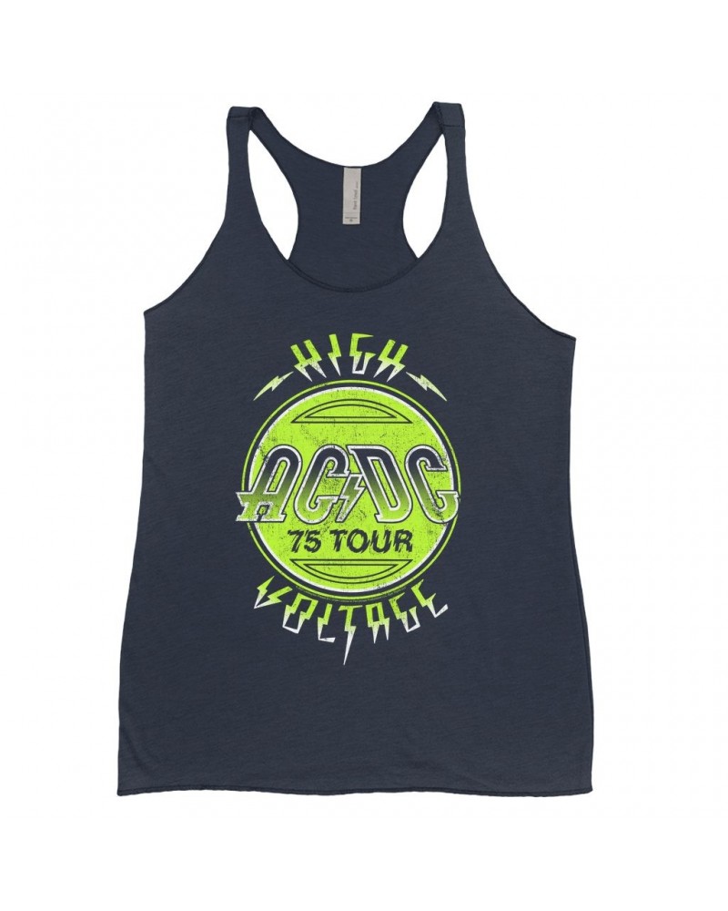 AC/DC Ladies' Tank Top | Electric Green High Voltage Design Shirt $9.84 Shirts